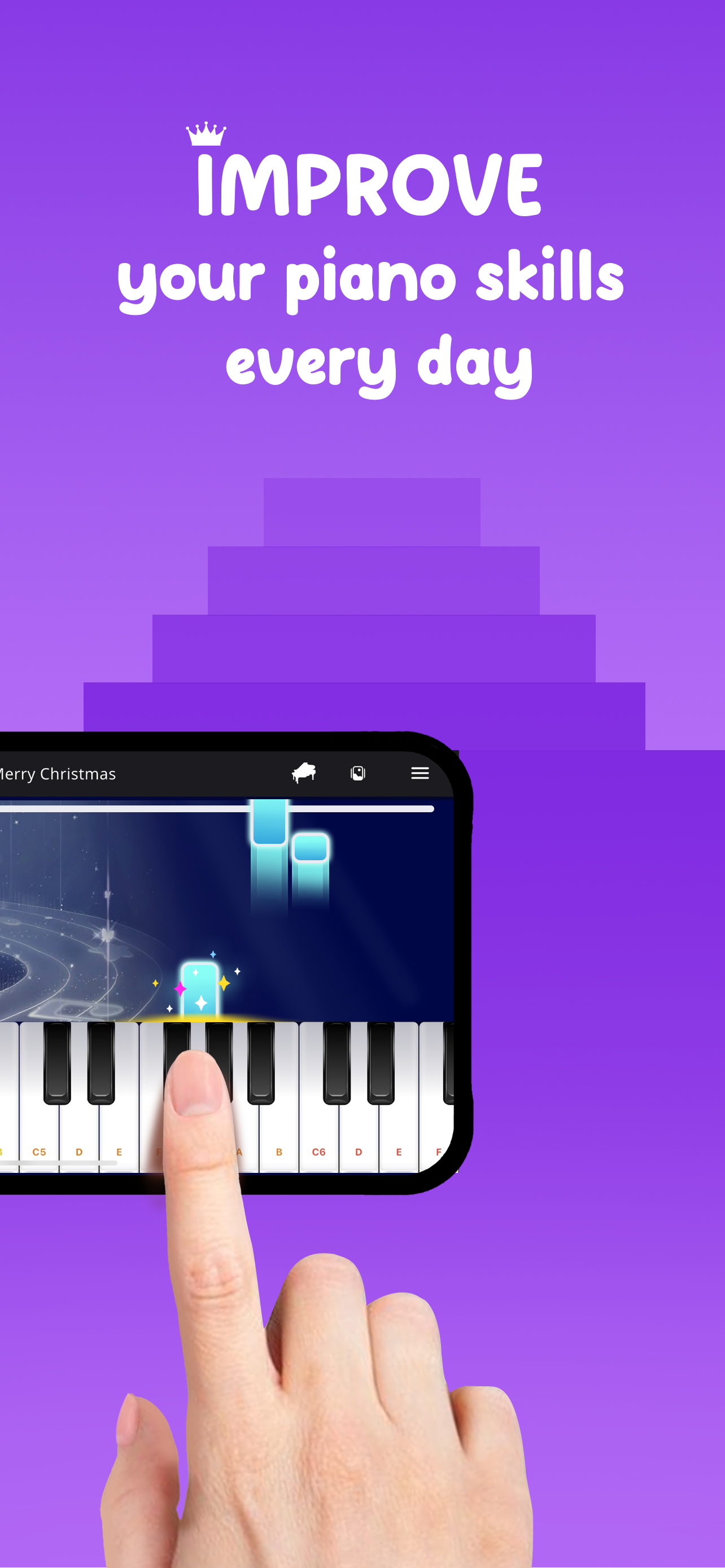 EzPiano screen showing song practice