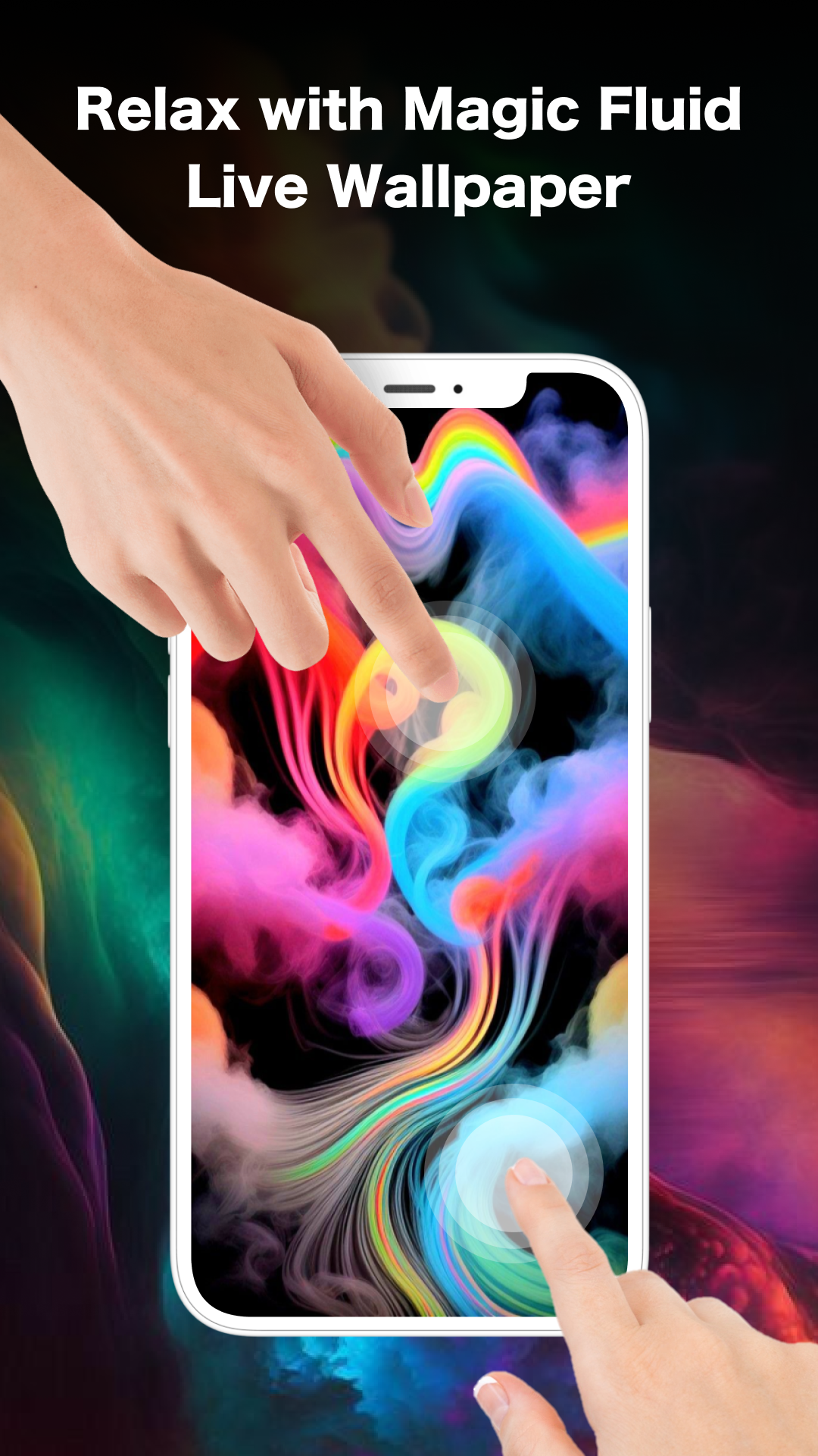 Fluid Wallpaper screen showing color and motion presets
