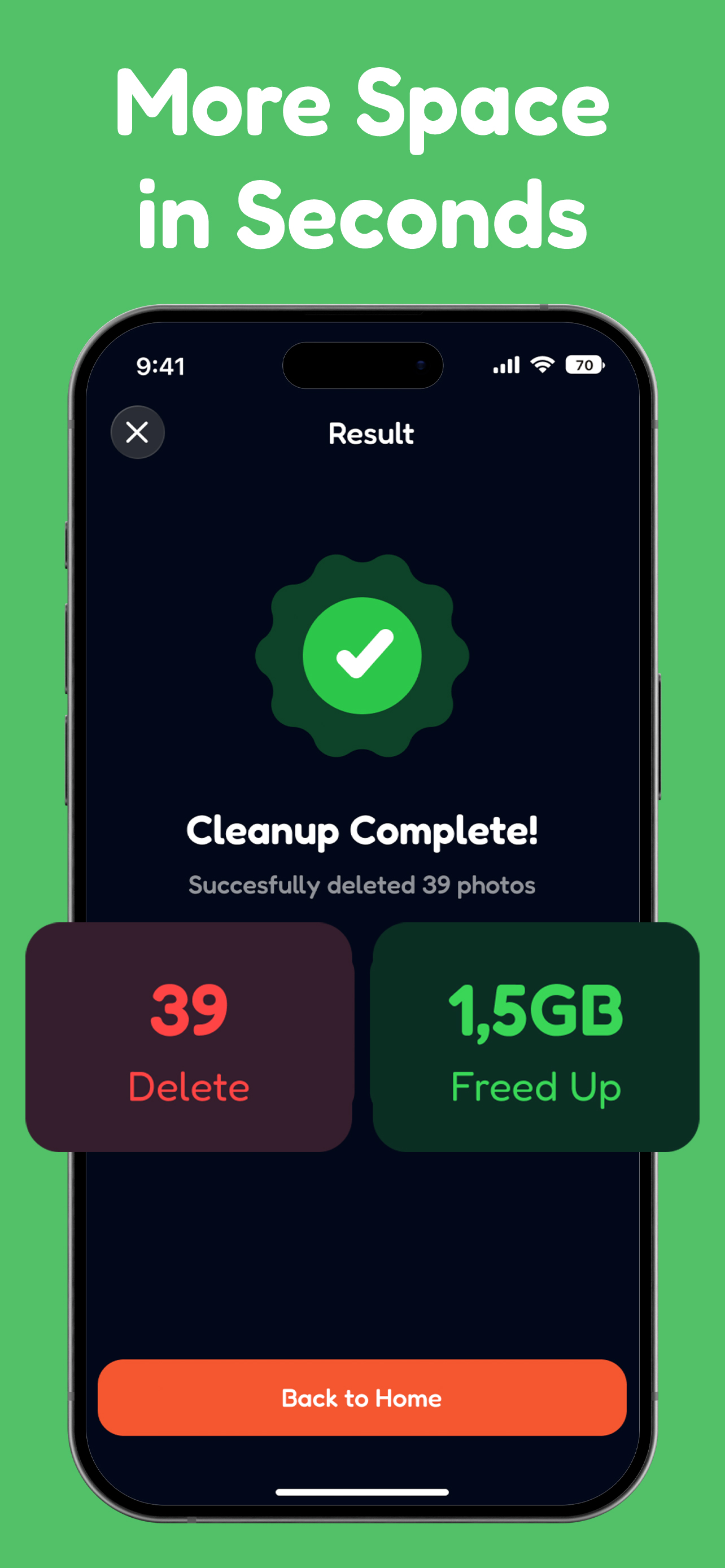 SwipeKeep screen showing monthly photo review